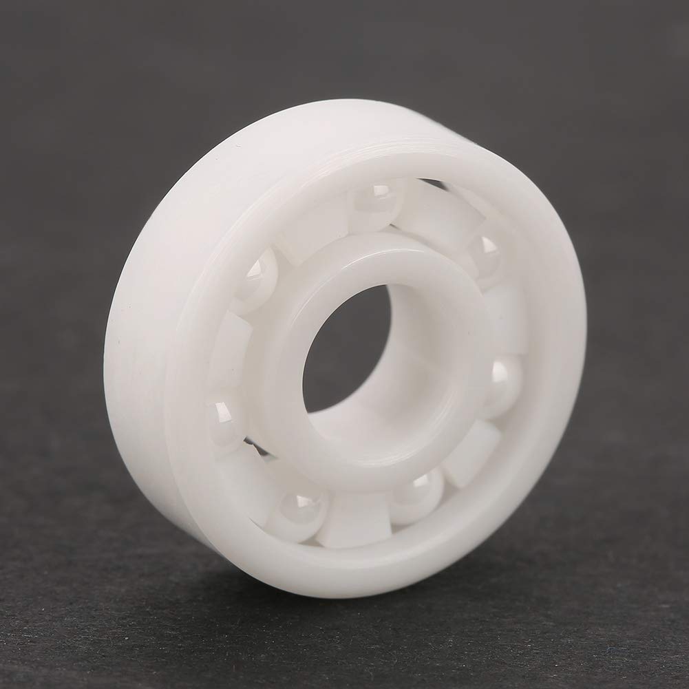 8 Pcs White Full Ceramic 608 Miniature Bearing 8x22x7mm for Longboard, Inline Skates, Skateboard, Scooters, Skateboard