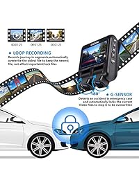 Dual Dash Cam, EACHPAI X100 Pro Dash Camera para automóviles Uber Lyft Truck Taxi 1920X1080P Tablero con Sony Sensor, IR NightVision, Super Capacitor, Gran Angular, Registro de Loop, WDR, GPS, Tarjeta de Kingston 32G Regalo de Navidad