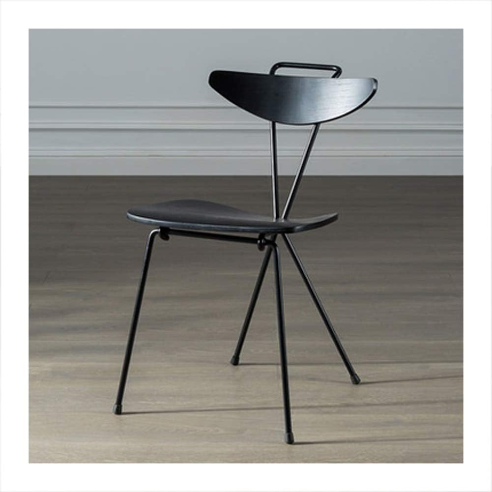 Silla de comedor negra, silla de escritorio minimalista moderna para el