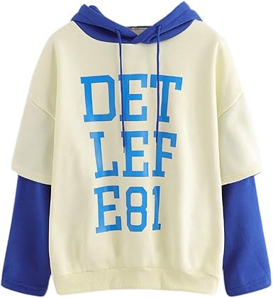 letter print drawstring hoodie