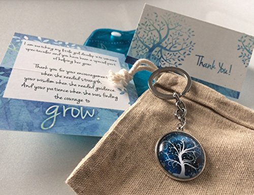 image for Smiling Wisdom - Tree Keychain Mentor Teacher Coach Appreciation Gift 