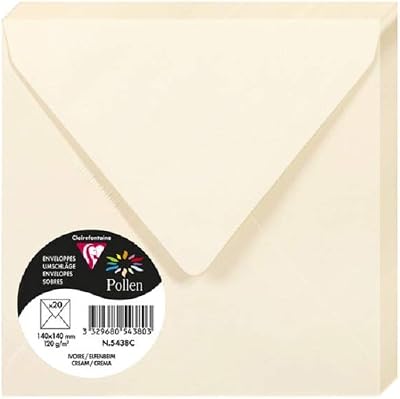 Clairefontaine Pollen 14x14cm Envelopes Pack of 20 Cream 120 g/m²