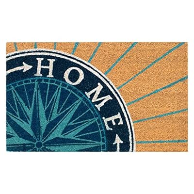 Liora Manne Natura Door Mat - Novelty Designs, Durable Natural Coir & Vinyl Back, Long Lasting Color, Foyers, Porches, Patios & Decks, Compass, 2' x 3' 51ME3tOIE3L