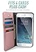 Smartish iPhone 8 Plus/ 7 Plus Wallet Case - Keeper of The Things - Folio Wallet Synthetic Leather Portfolio Flip Credit Card Cover with Kickstand (Silk) - Rose All Day