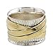 NOVICA Artisan Handmade Sterling Silver Brass Band Ring Indian No Stone [band Width 13 mm W] 'Crisscrossing Grace'