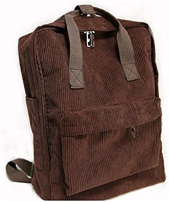 New travel bag schoolbag Teenage Girls Boys Women Backpack Casual Corduroy Bags (BROWN)
