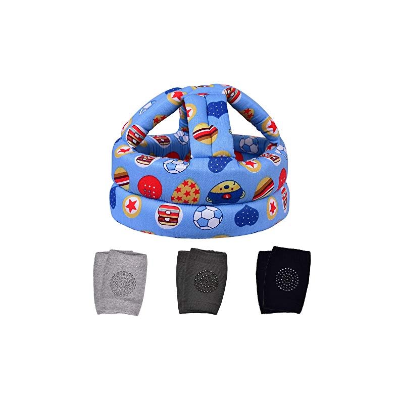 TORASO Baby Head Protector & Baby Knee Pads for Crawling, Infant Safety Helmet & Walking Baby Helmet, for Age 6-36…