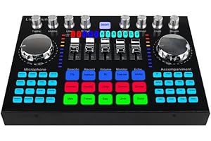 VOROLE K1 Live Sound Card HIFI Homemade Sound Effect Audio Mixer Board For Live Streaming Music Recording Singing Bluetooth Wireless Accompaniment Sound Card