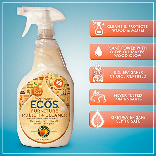 ECOS Non Toxic Bottle by Earth Friendly Products, Furniture Polish With Olive Oil, 22 Fl Oz (Pack of 2)