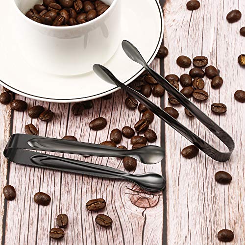 Gejoy 12 Pack Sugar Tongs Ice Tongs Stainless Steel Mini Serving Tongs Appetizers Tongs Small Kitchen Tongs for Tea Party Coffee Bar Kitchen (Black) - Thumbnail 4