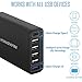 Kingwin 60W 6-Port USB Quick Charge 3.0 Home & Office w/USB Type C Port Desk Charger iPhone 7/6s/plus, iPad Pro/Air 2/mini/iPod, Galaxy S8/S7/S6/Edge, Note5/4, LG, Nexus, HTC, etc