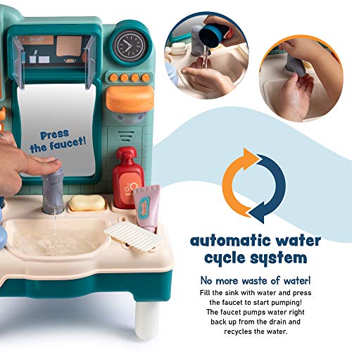 Kids Sink Toy Sink with Running Water Play Sink for Toddlers with