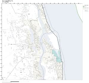Amazon.com: ZIP Code Wall Map of St. Augustine, FL ZIP Code Map