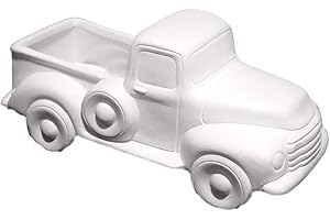 CERAMICS IN MONTANA Rustic Vintage Pickup Truck or Trailer, Ready to Paint Ceramic Bisque (Pickup Truck Cut Out for Lid)