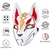 Diximus Unisex Fox Drift Mask LED Light up Mask for Halloween Cosplay Game Party Props White