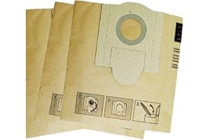 Fein Turbo II Vacuum Dust Bag - Two-Stage Filtration - Traps Fine Particles, Disposable, Tear-Resistant Construction - 3 Pack - 69908195014