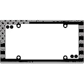 Cruiser Accessories 31250 American Flag License Plate Frame, Matte Black w/Fastener caps