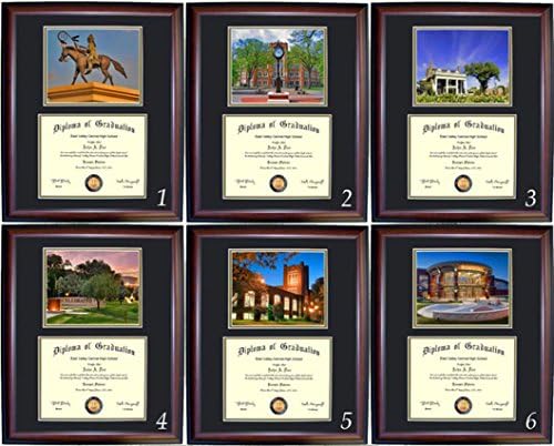 North Dakota Diploma Frame - Photo Option #6 - Walnut Frame