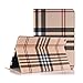 AirChichi Case for iPad 9.7 Inch Grid Check Lightweight Flip Folio Stand Premium Leather Card Slots Money Pocket Auto Sleep/Wake Protective Plaid Cover (9.7-inch Khaki)