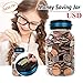 Digital Coin Bank Jar Coin Counter Storage, 1.8L Coin Piggy Saving Bank, Money Saving Box Jar Bank with LCD Battery Coin Counter for Kid Adult Boy Girl As Unique Gift