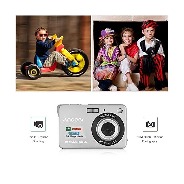 Andoer Digital Camera Cheap with 1pcs Rechargeable Batteries 1080P 48M HD 8X Digital Zoom Anti-shake 2.7inch LCD Screen Compact Digital Camera for Kids Children Teenagers Beginners Holiday Photography - Image 5