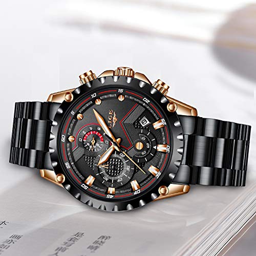 LIGE-Relojes-Hombres-Acero-Inoxidable-Impermeable-30M-Deportes-Reloj-Cuarzo-Analogico-Moda-Fecha-Negocios-Clasico-Negro-Hombres-Relojes