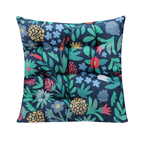 Oksale Flower Print Soft Cotton Chair Seat Cushion Pads for Garden
Patio Home Kitchen Office,17 × 17 Inch (Navy)