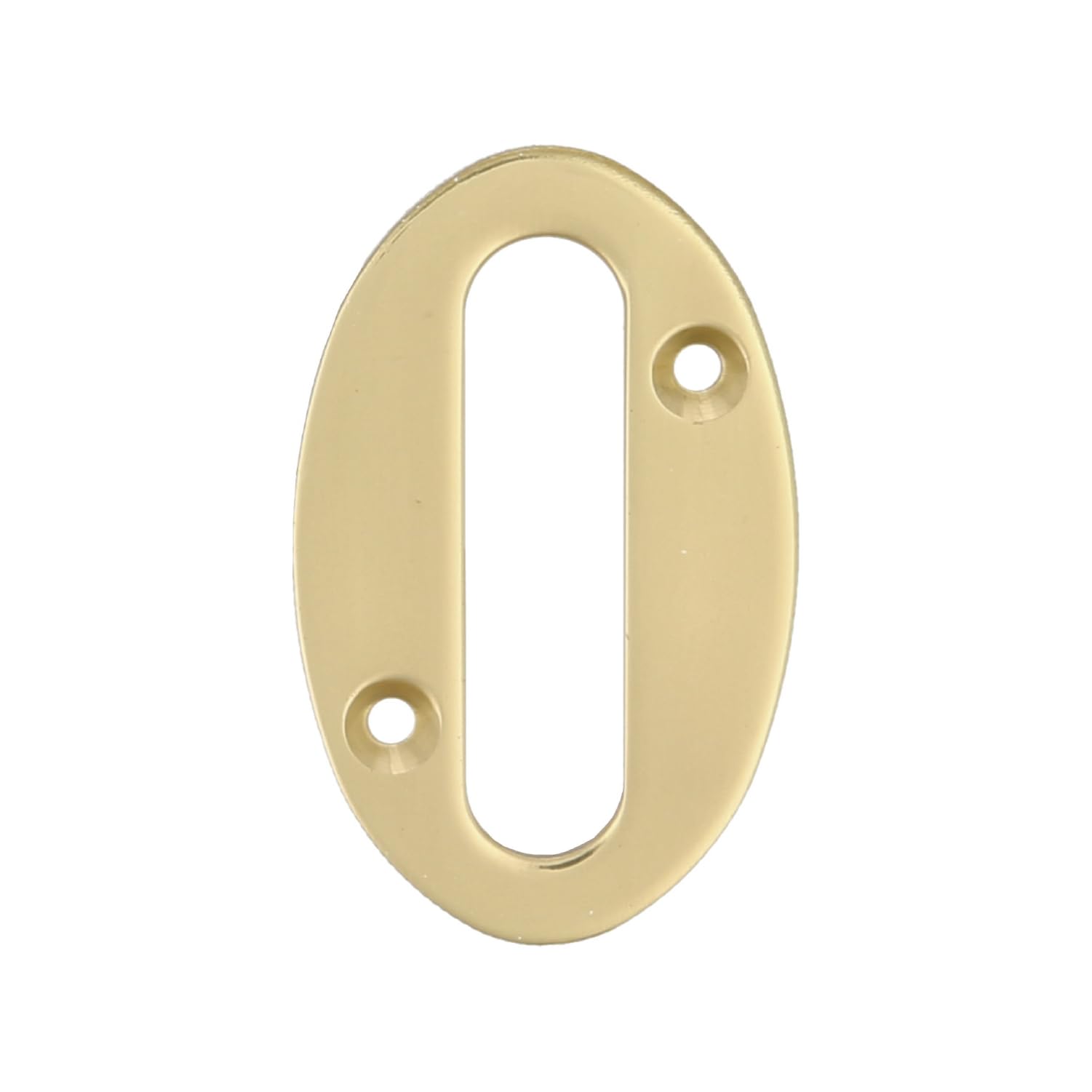 Amig | Polished Brass Number 0 for Screw Interior and Exterior | Measurements: 50 mm | Perfect on Portals, Walls or Facades | Gold Finish