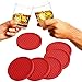 Large Drink Coasters - Absorbs Moisture and Prevents Table Damage, Modern Red Rubber Coaster with Non-Slip Bottom for Drinking Glasses, 6 Pack