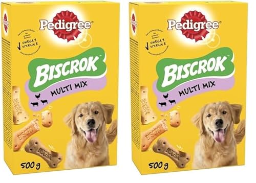 Pedigree Biscrok Multi Mix - Dog Treats - Bone-Shaped Biscuits - 500 g (Pack of 2)