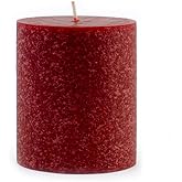 Root Candles Unscented Candles Premium Beeswax Blend Pillar Candle, 4 x 4-Inch, Garnet