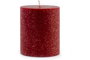 Root Candles Unscented Candles Premium Beeswax Blend Pillar Candle, 4 x 4-Inch, Garnet