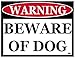 Rogue River Tactical Beware Of Dog Small Pack 4 Warning Door Window Sticker Indoor Outdoor Easy Peel and Stick Vinyl 4x3 inch Home Office Business