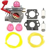 Hilom 545081855 WT-875 WT-875A Carburetor with Gasket Fuel Line Filter Spark Plug for Craftsman Poulan pro McCulloch Weedeater BVM200C BVM200VS P200C GBV325 P325 Blower