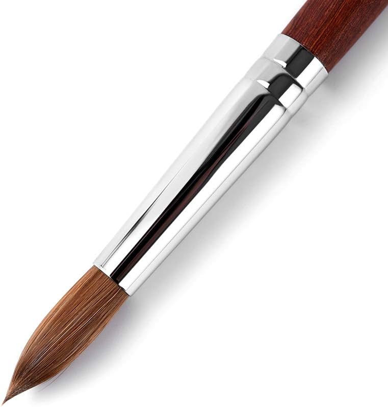 KADS Kolinsky Sable Acrylic Nail Art Brush Red Wood Pen Nail Brush for Nail Art Manicure Tool (14#), brown, 1 item - Image 4
