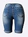 Ofenbuy Women's Denim Destroyed Mid Rise Stretchy Bermuda Shorts Jeans Plus size