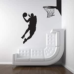 YNYE Decoración de arte de pared de baloncesto, calcomanías de pared