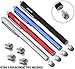 MEKO [0.3-inch Hybrid Tip Series] 4Packs Replaceable Micro-Fiber Tip Stylus - Length: 5.5
