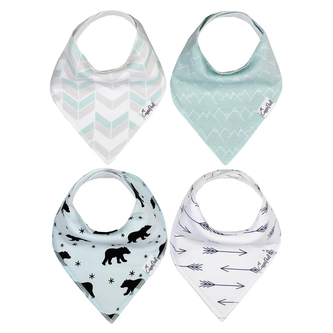 Copper Pearl Baby Bandana Bibs for Drooling and Teething 4 Pack Gift Set "Archer"