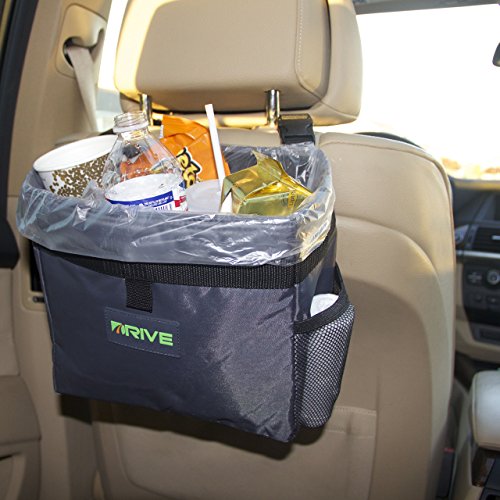 Drive Auto Products Car Garbage Can (2-Pack) from The Drive Bin As Seen On TV Collection, Black Strap