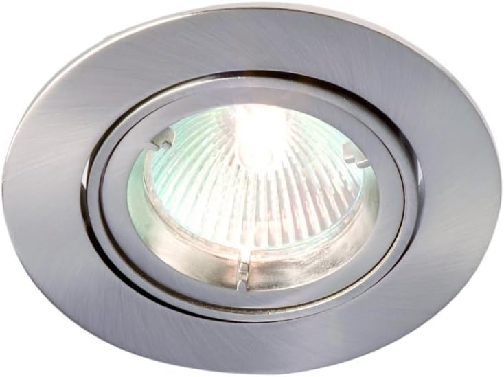 LED Robus Zak GU10 240V Twist & Lock Adjustable Downlight, Brushed Chrome