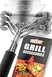GRILLART Grill Brush And Scraper Bristle Free - Safe Barbecue Grill Brush - 18'' Best Stainless Steel BBQ Accessories Cleaner For All Grill Grates BBQ Grill Brush For Grill Wizard