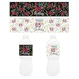 Happy 65th Birthday Party - Water Bottle Labels (Set of 20)