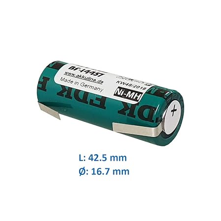 Ersatz-Akku für Braun Oral-B 5000 Triumph Zahnbürste 17x42mm 4/5A FDK/Sanyo Akku