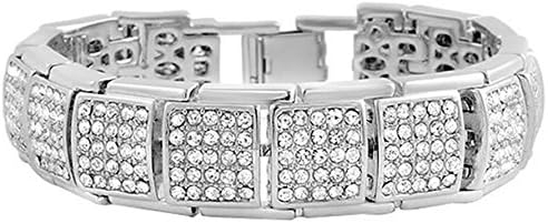 HerQueen Stylish Hip Hop Bracelet Gold Plated Bracelet for Men Silver