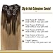 GOO GOO Clip in Hair Extensions Real Human Hair, Remy Human Hair Extensions Clip ins for Women, Natural Human Hair, 18inch 120g 7Pcs, 4/18 Balayage Chocolate Brown Highlighted Dirty Blonde