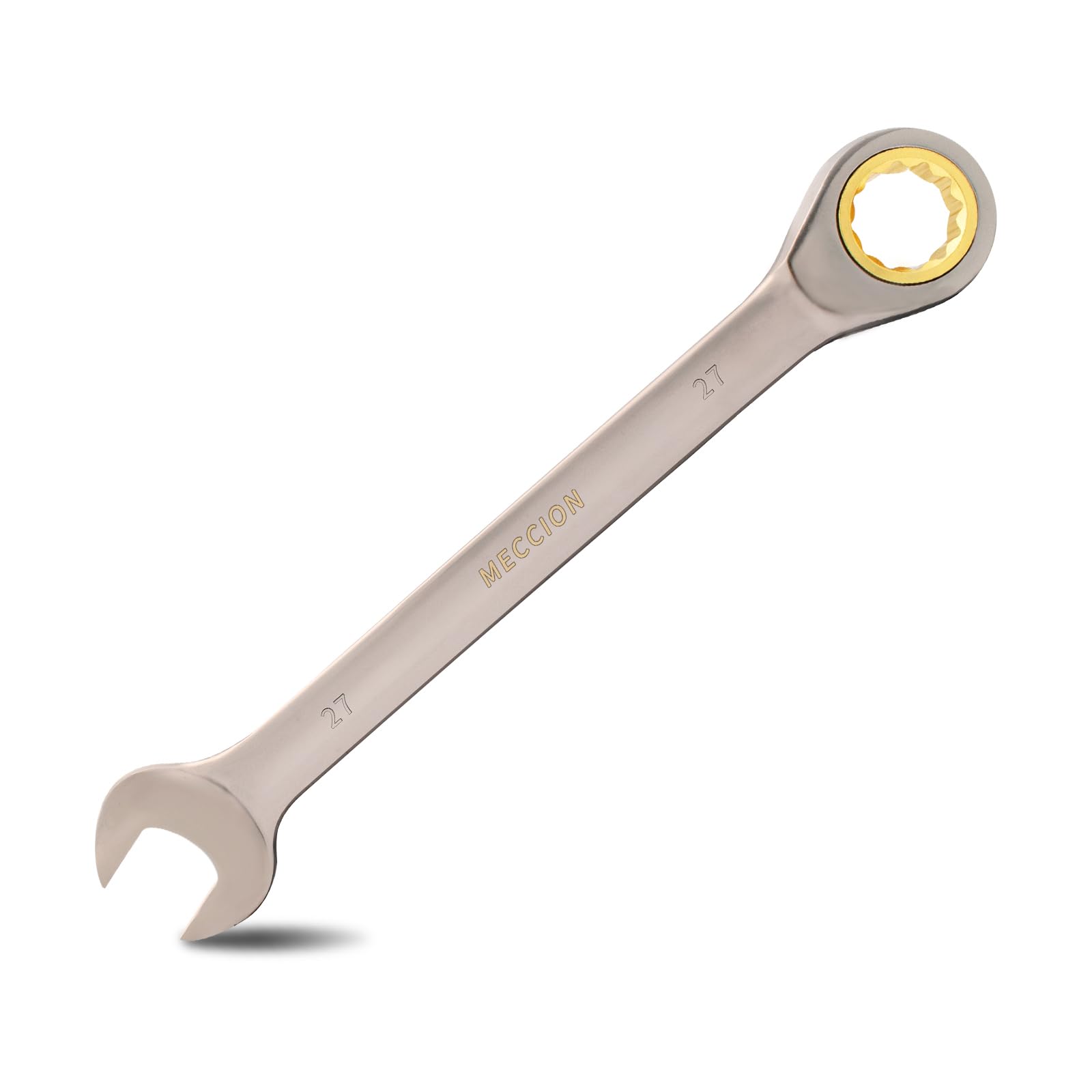 Meccion Fixed Head Ratchet Spanner 27mm Professional Chrome Vanadium Steel Forged Combination Wrench - Black Nickle Plated — image 1