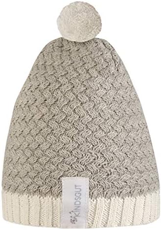 Kindsgut Beanie, Baby/Kids Pompom, Grey-White