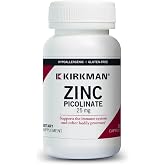 Kirkman Zinc Picolinate, 25 mg, 150 Capsules | Immune &amp; Metabolic Support, Superior Absorption, Wound Healing, Digestion Support, Ultra Tested, Hypoallergenic