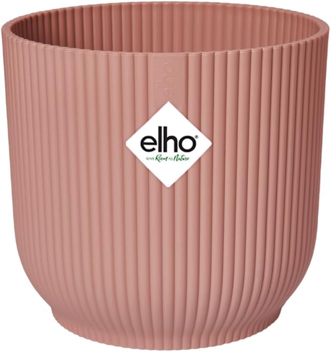 elho Vibes Fold Round 40 Large Plant Pot 100% Recycled Plastic Pink Ø39xH36 cm